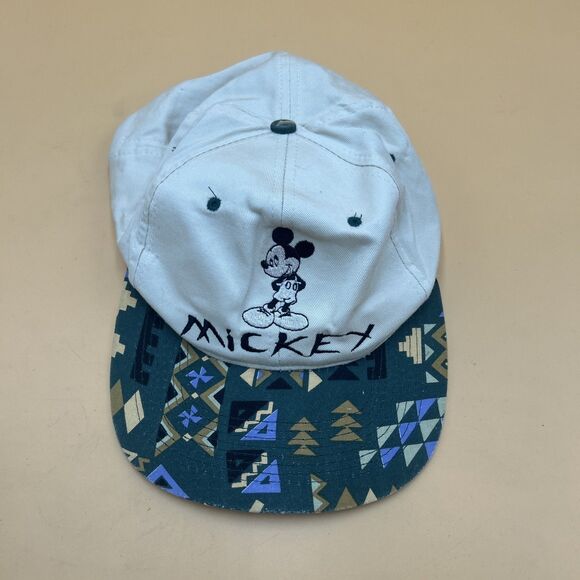 VTG Unlimited Mickey Mouse Snap Back Hat Aztec Southwest Bill Cap Black & White - Picture 5 of 5